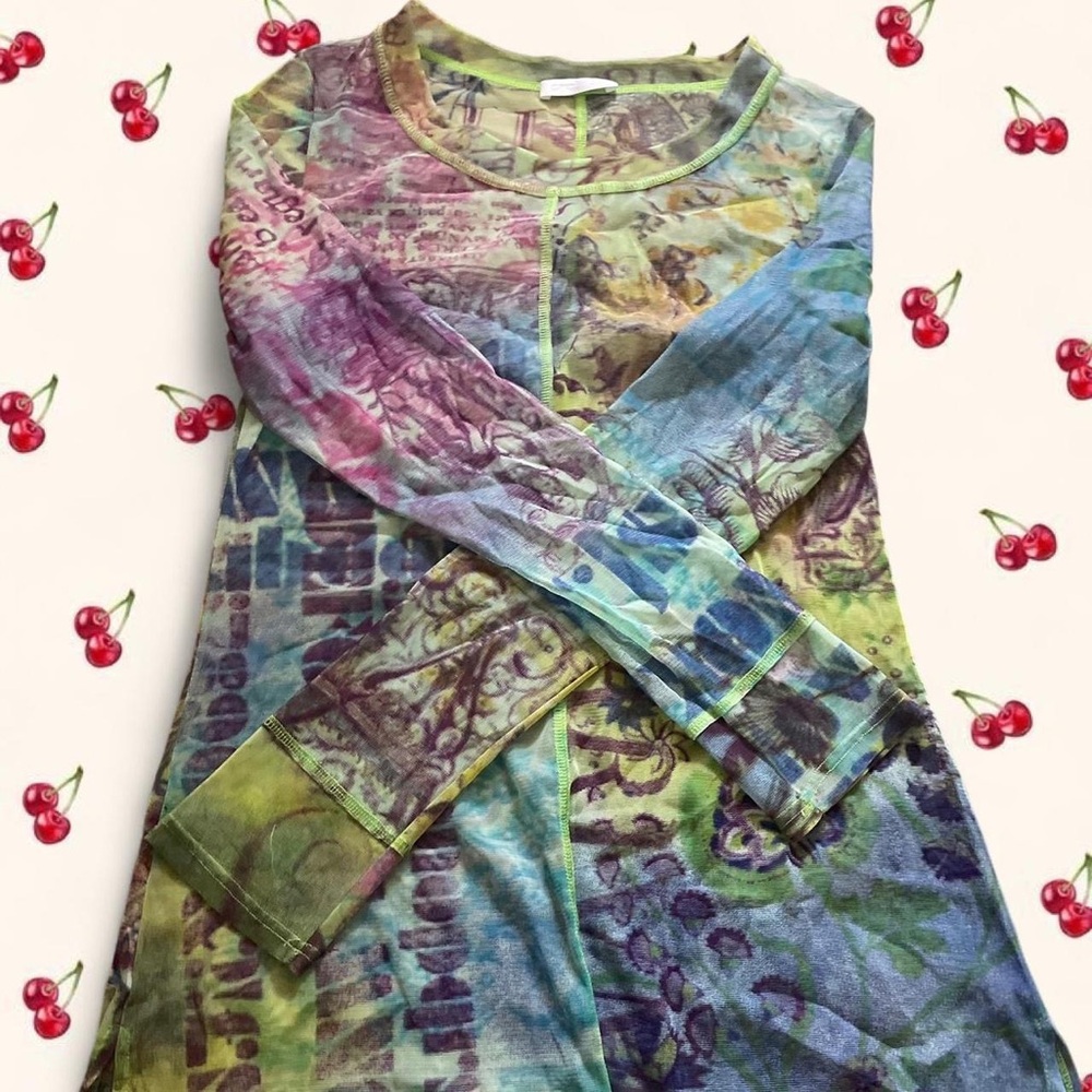 Source Unknown Multicolor Graphic Mini Dress - image 3